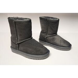 Dream Paris Girls Shorty-K Mid Calf Winter Snow Boots Gray Size 12